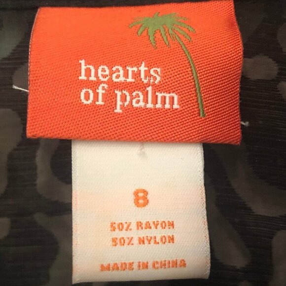 Hearts of Palm semi-sheer button-up blouse/swim coverup sz 8 - Picture 3 of 8